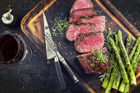 Grilled Ribeye Steak with Asparagus and Garlic Butter Recipe