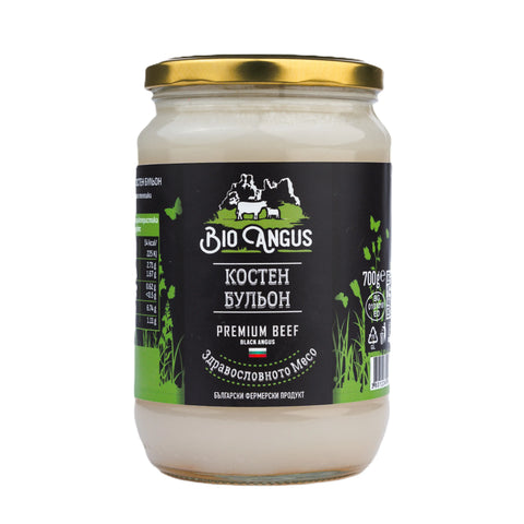 700g Beef bone broth in Black Angus jars 